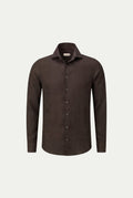Amalfi Langærmet Lin Skjorte Mørkebrun