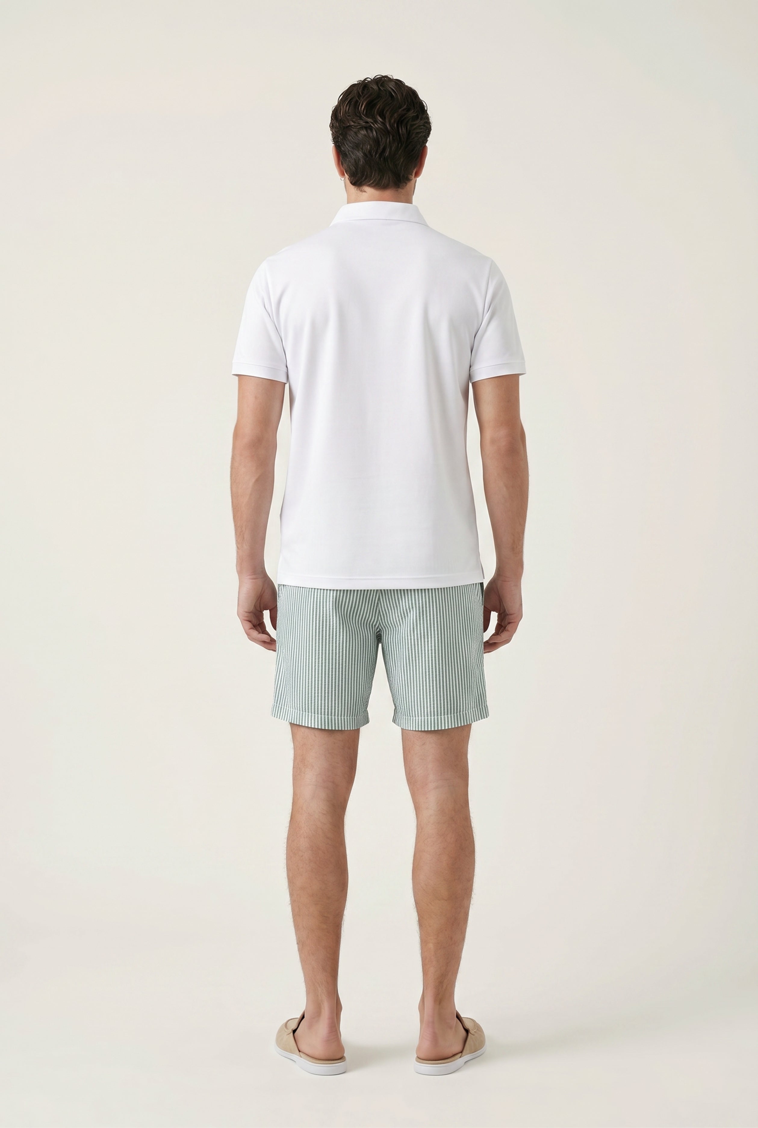 Amalfi Badeshorts Grøn-hvid-stribet