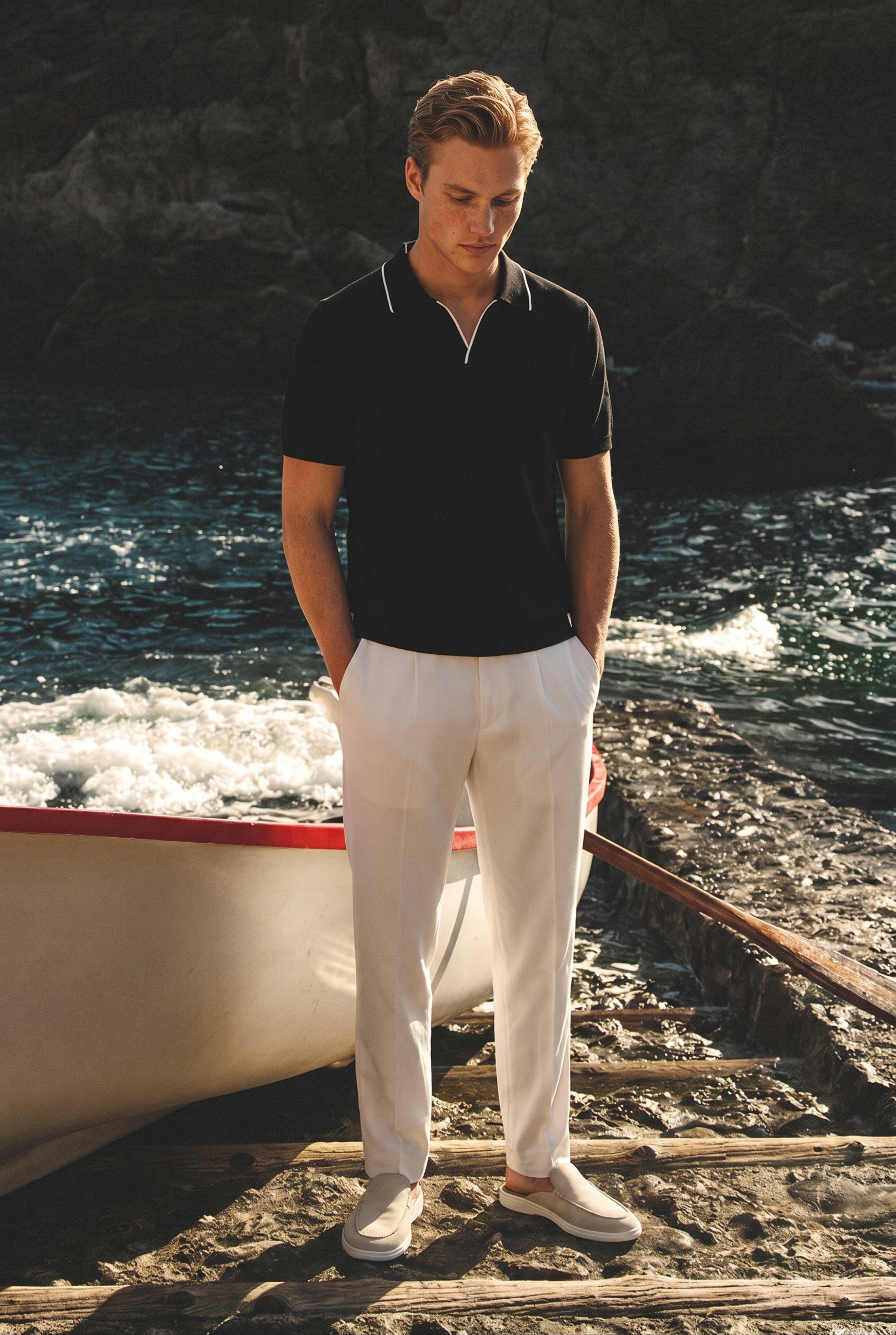 Yacht ruskind mule hvid