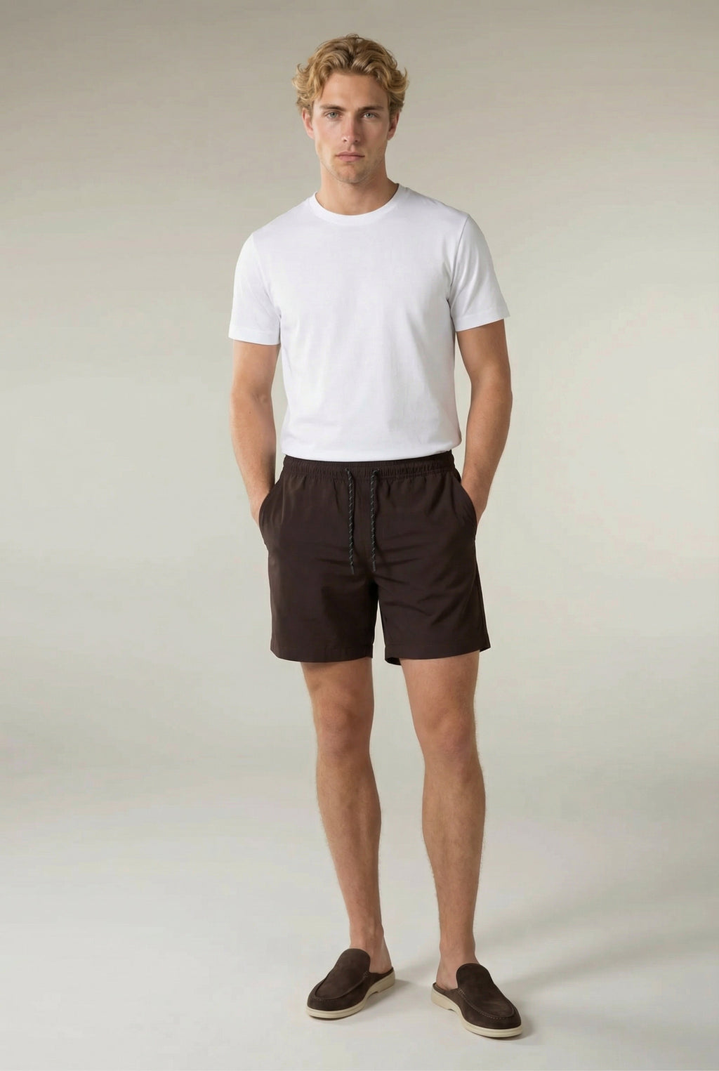 Portofino nylonbadeshorts burgundrød