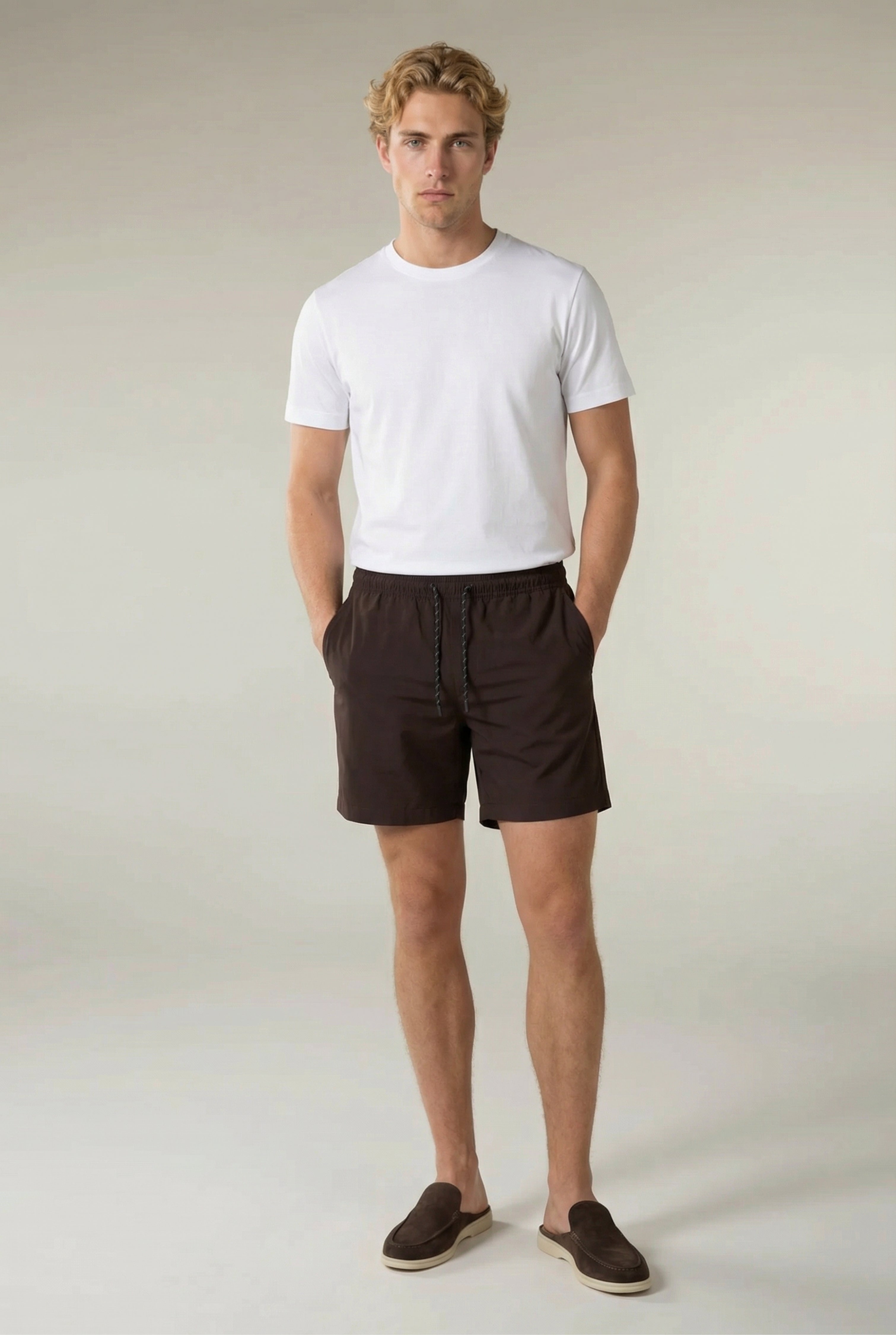Portofino nylonbadeshorts burgundrød