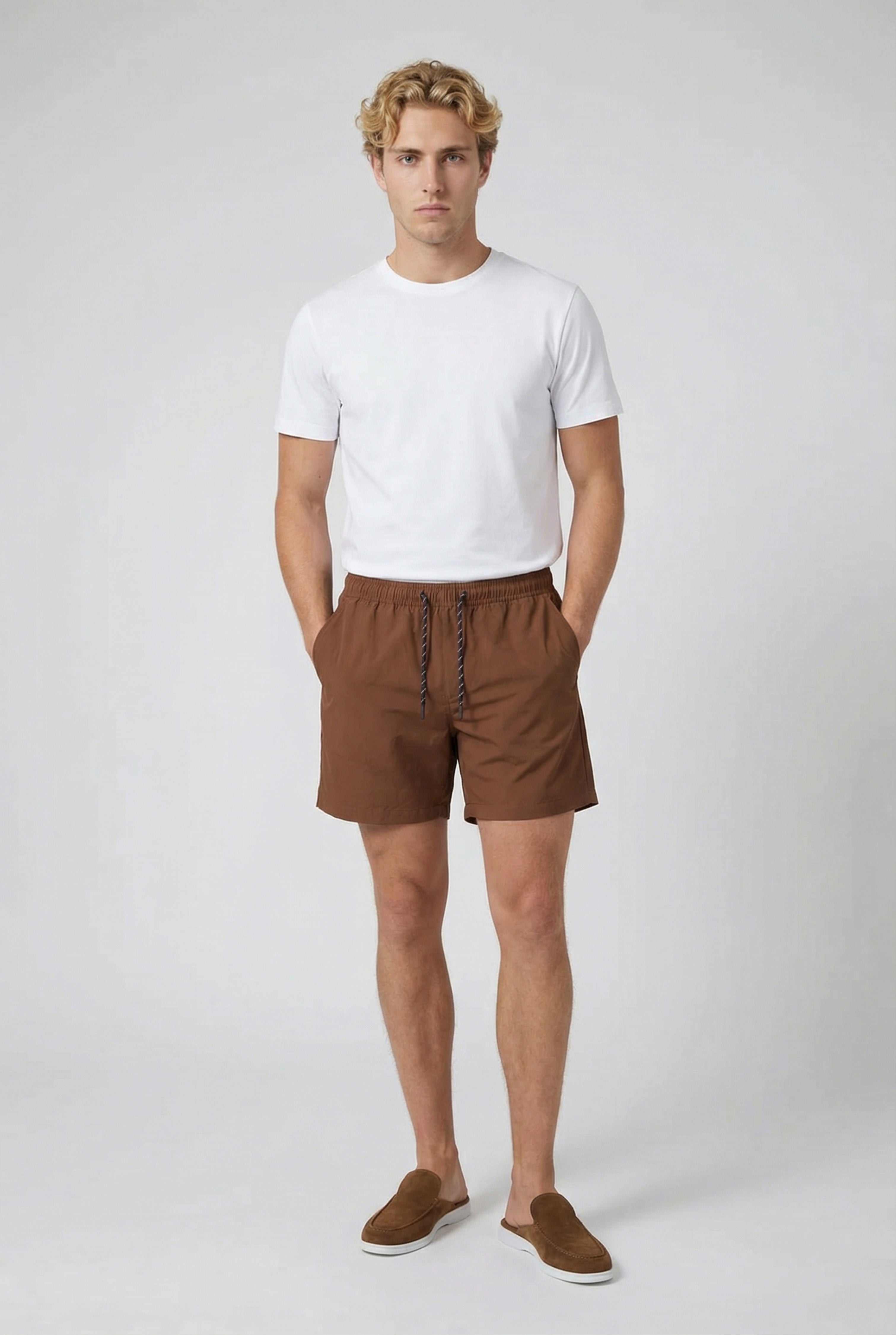 Portofino nylon badeshorts terracotta
