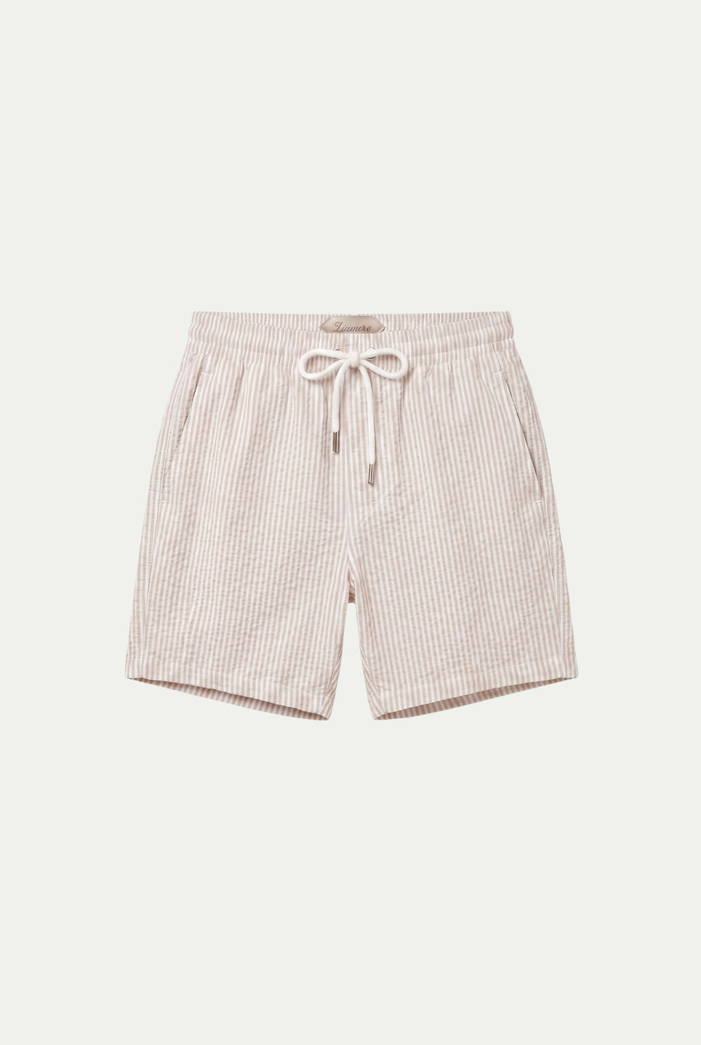Amalfi badeshorts sand/hvid stribe