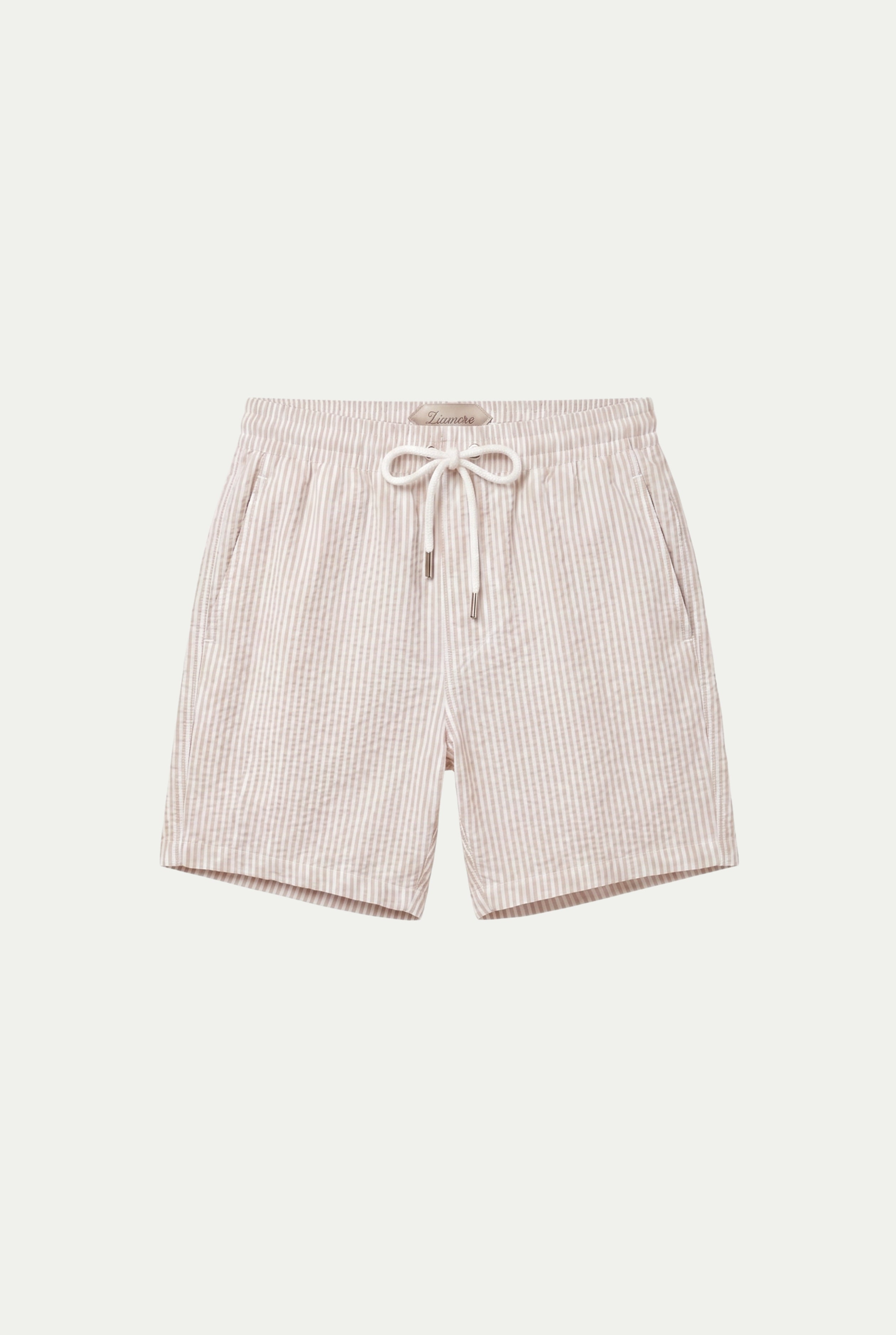 Amalfi badeshorts sand/hvid stribe