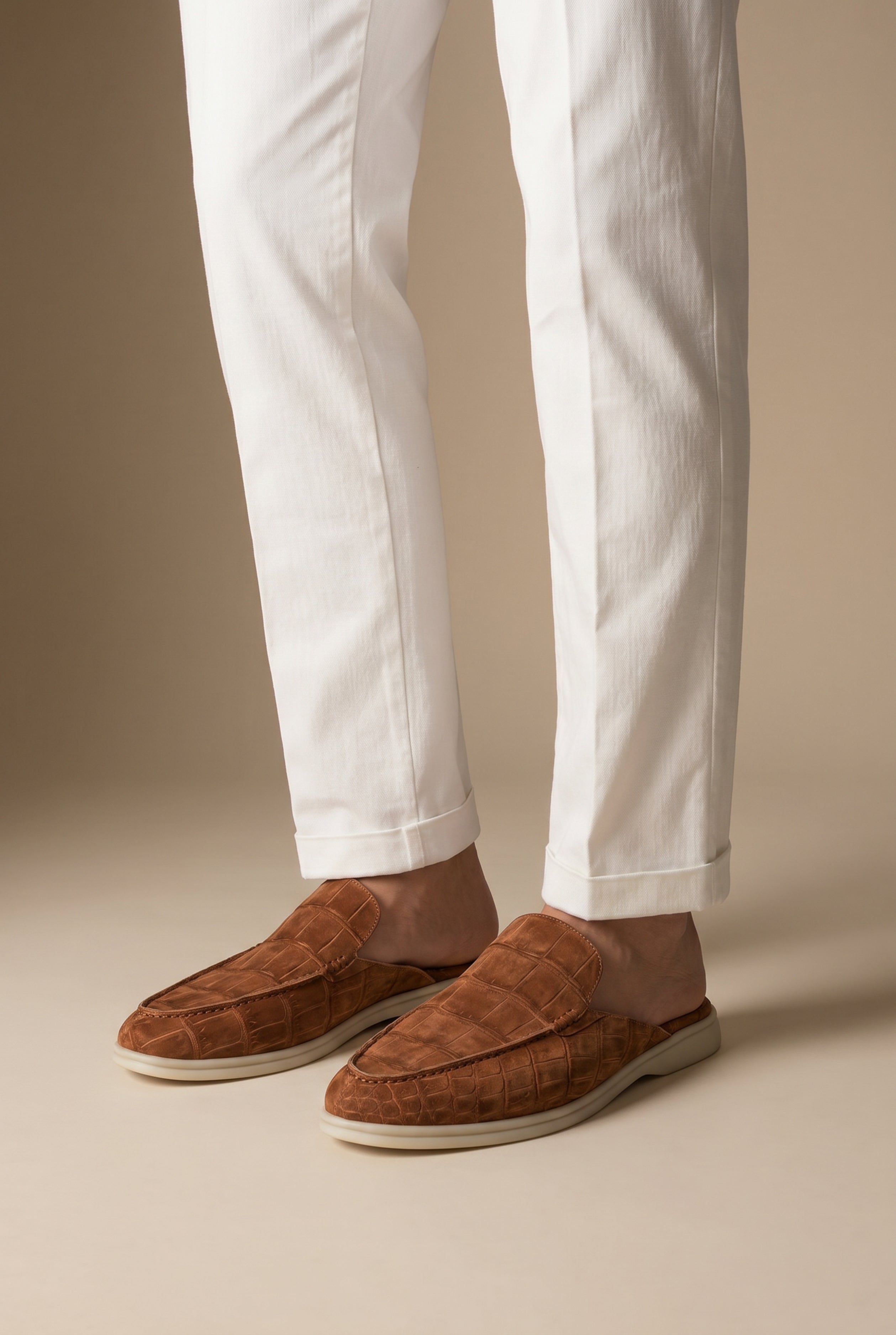 Yacht Mule nubuck krokodillebrun