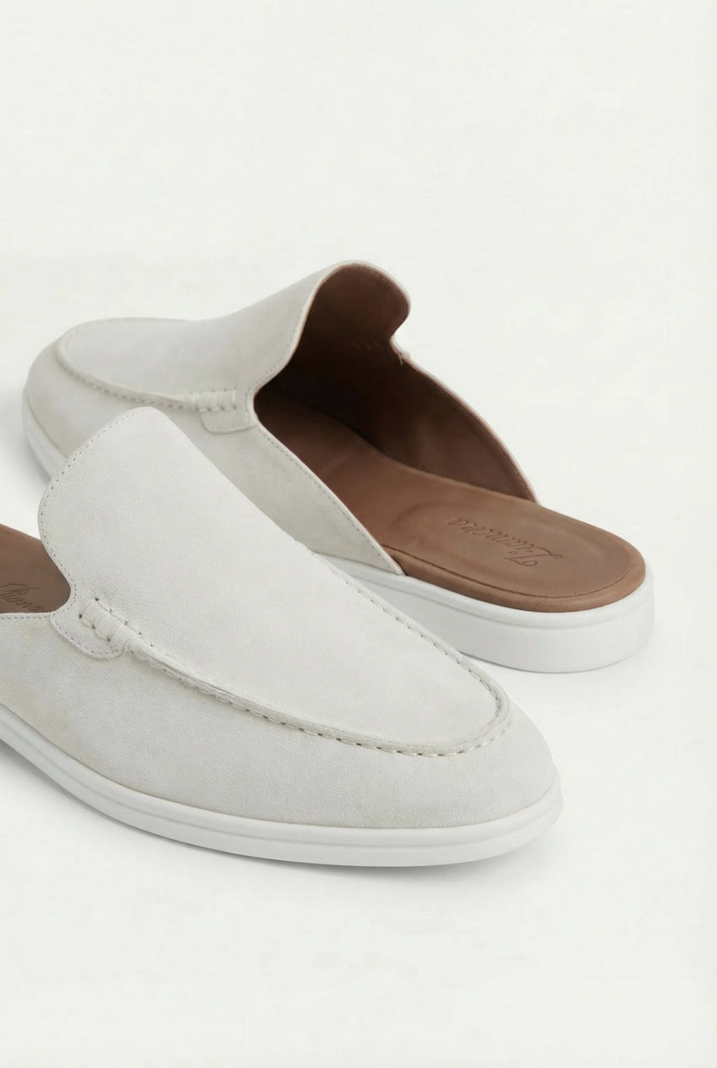Yacht ruskind mule hvid