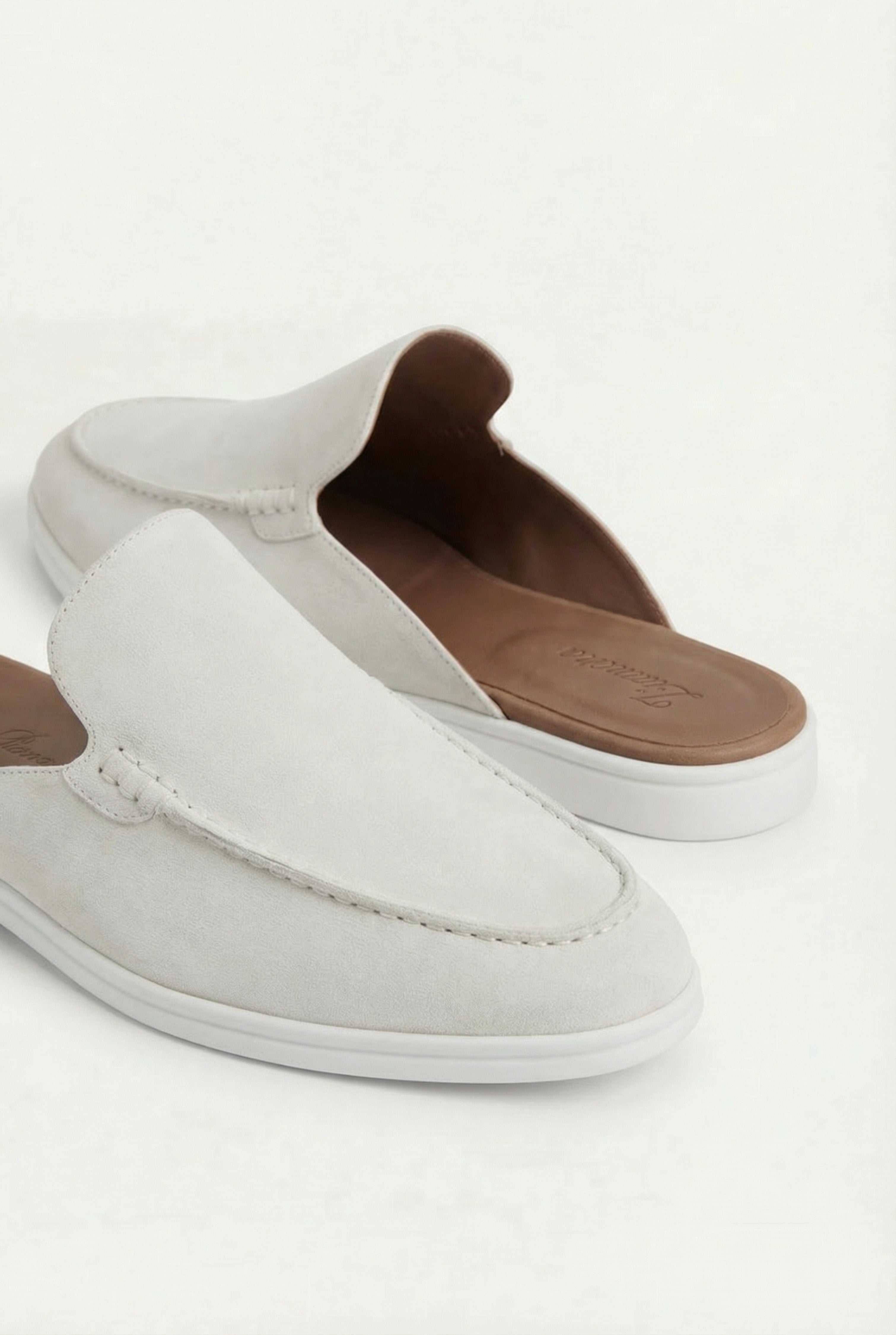 Yacht ruskind mule hvid