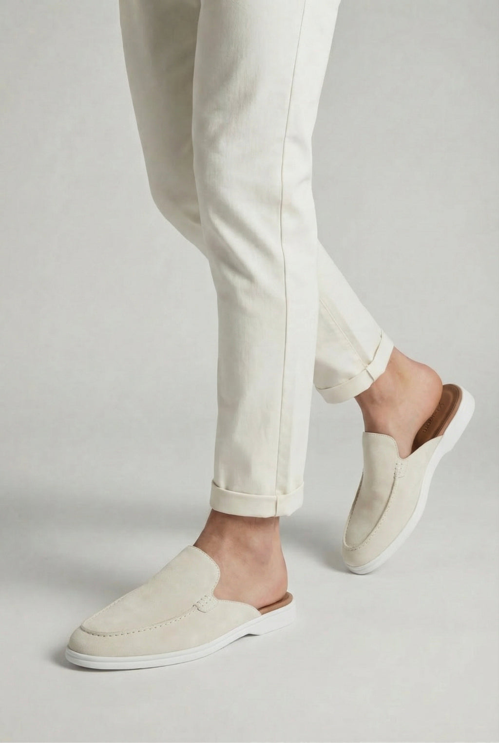 Yacht ruskind mule hvid