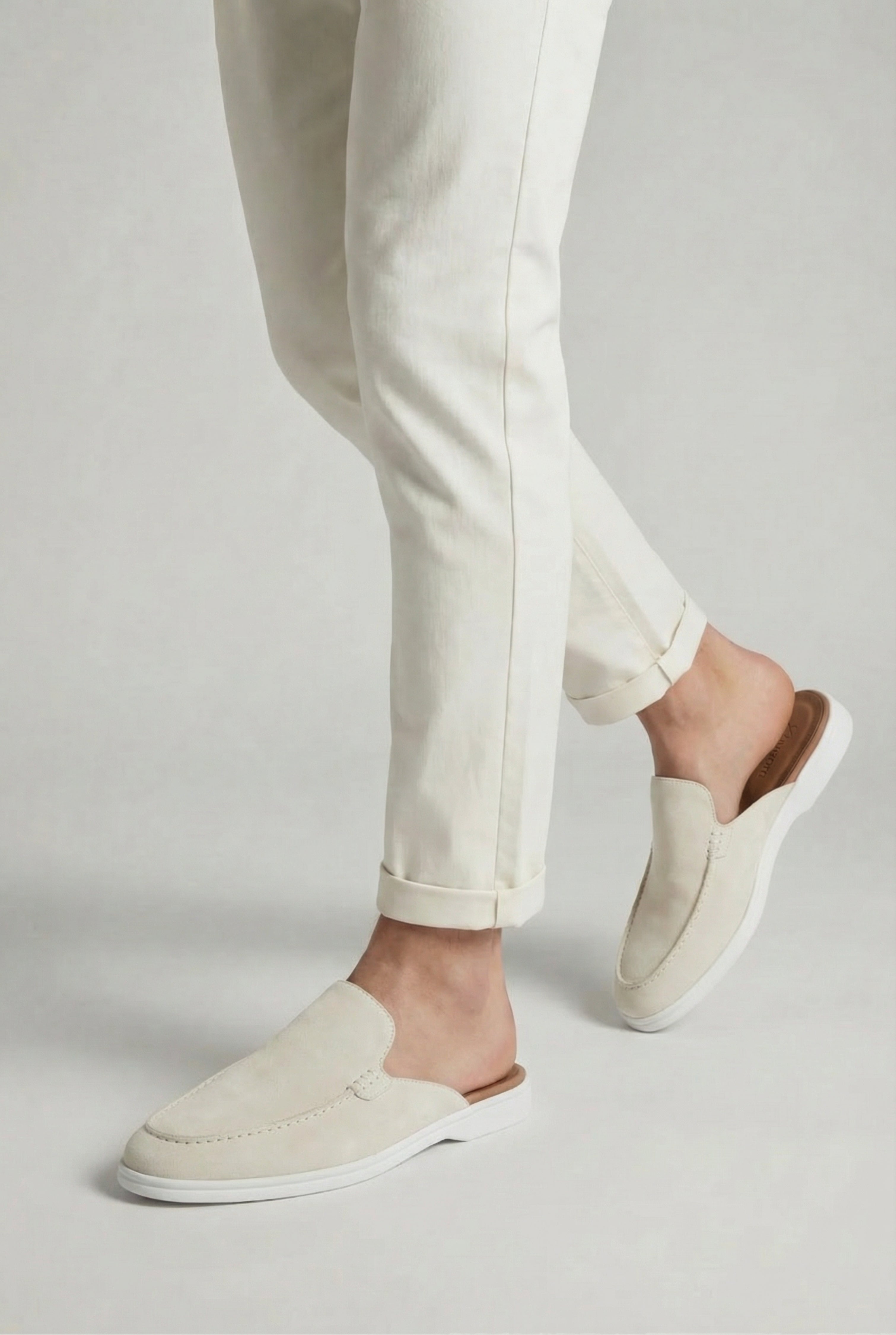 Yacht ruskind mule hvid