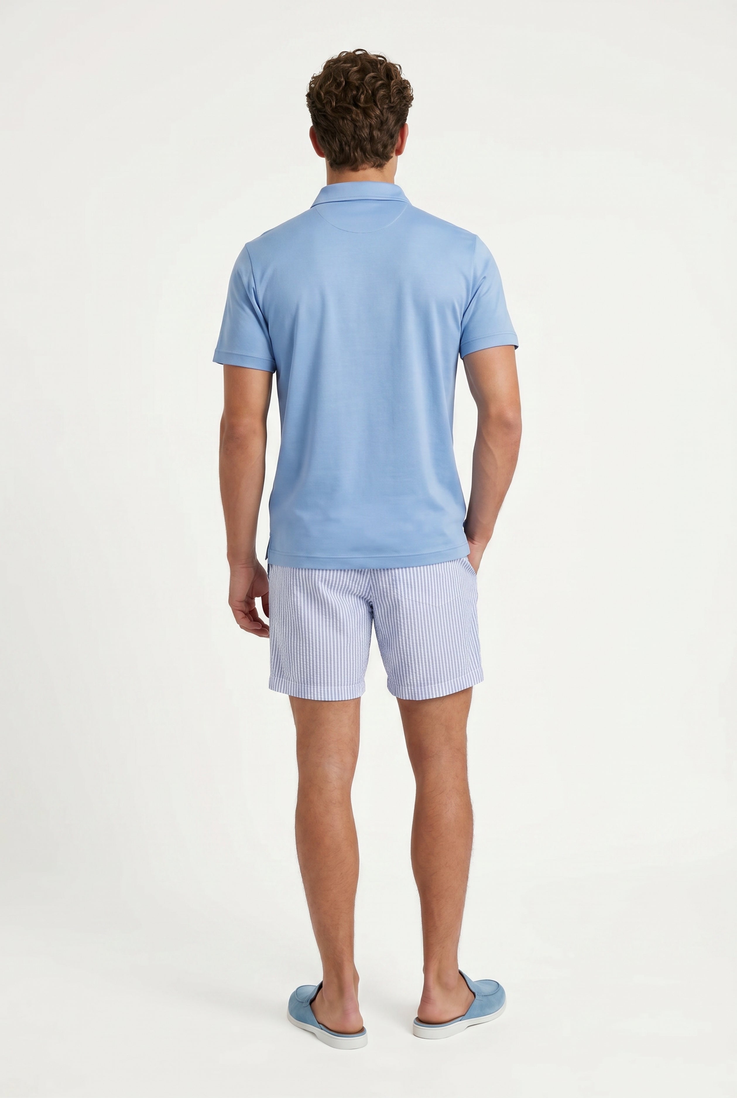 Amalfi badeshorts blå/hvid stribet