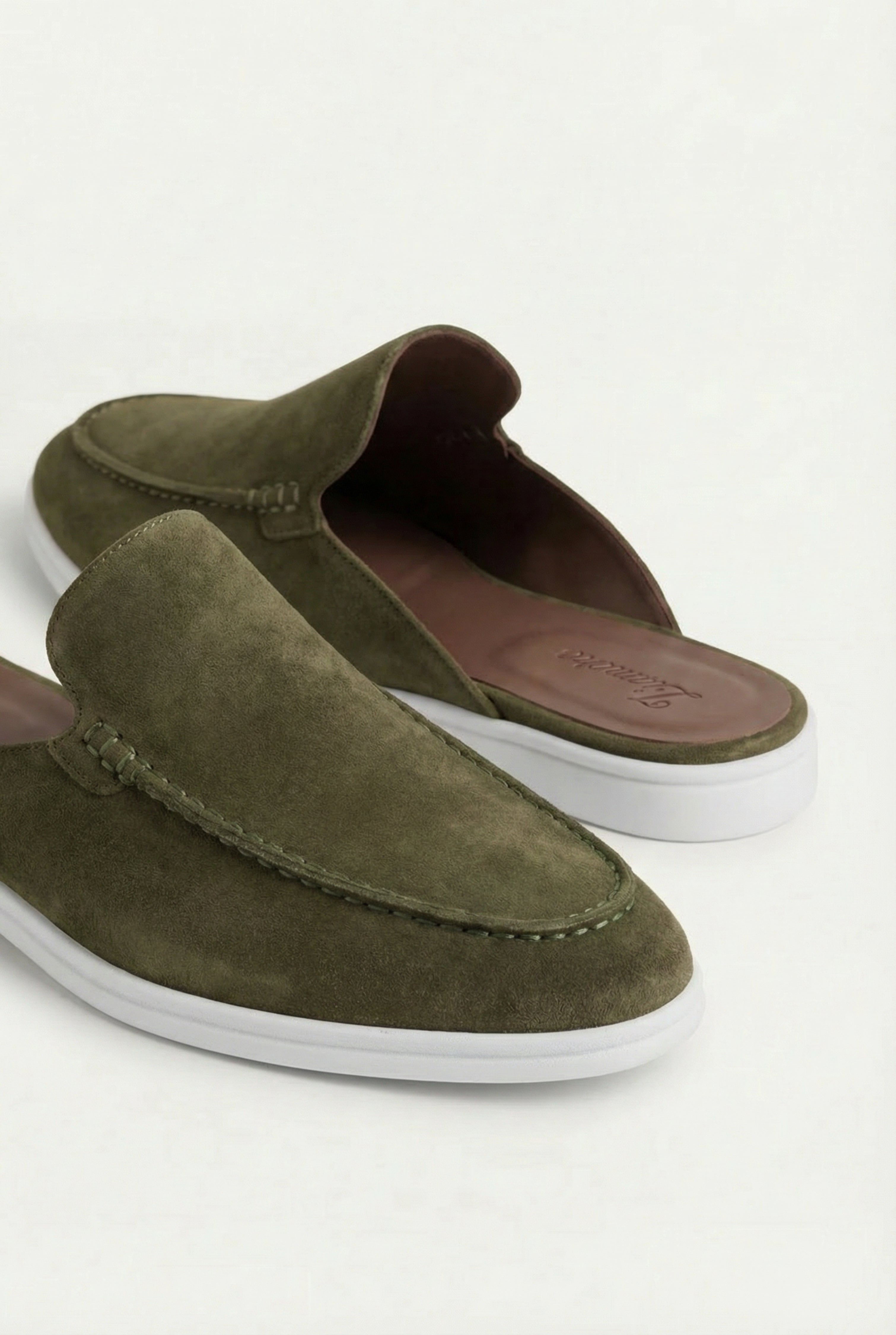 Jacht suede mule salviegrøn