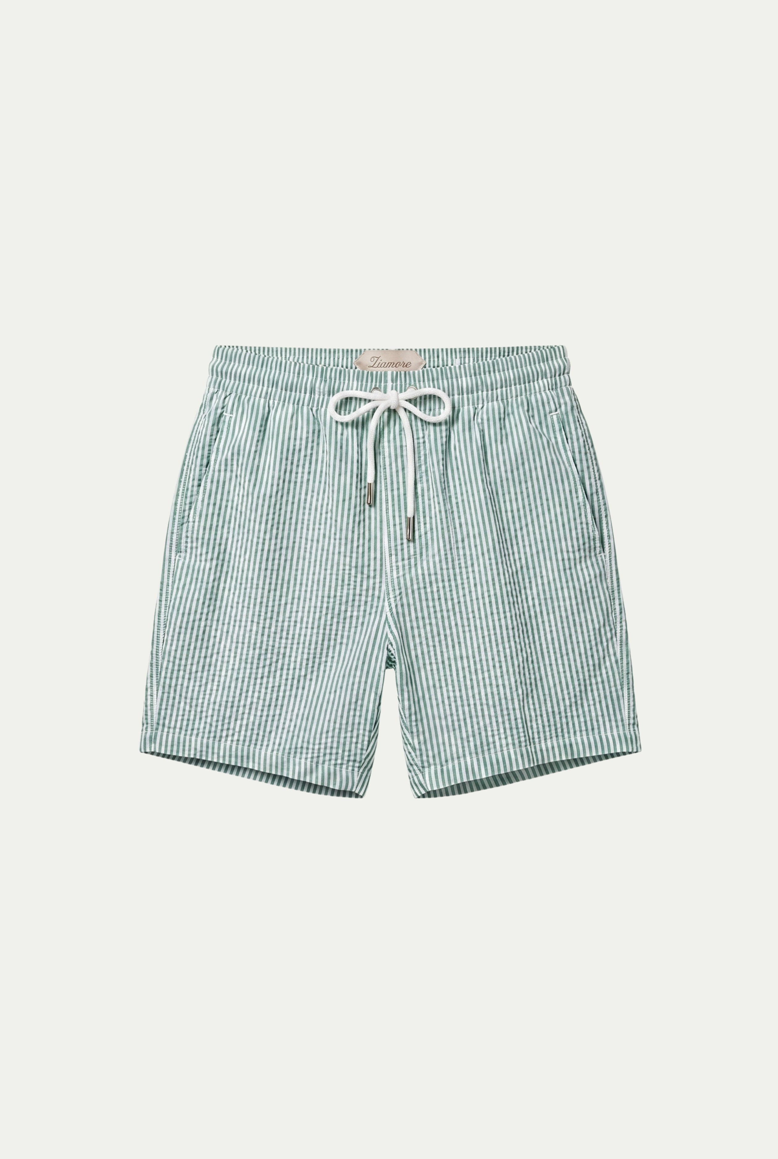 Amalfi Badeshorts Grøn-hvid-stribet