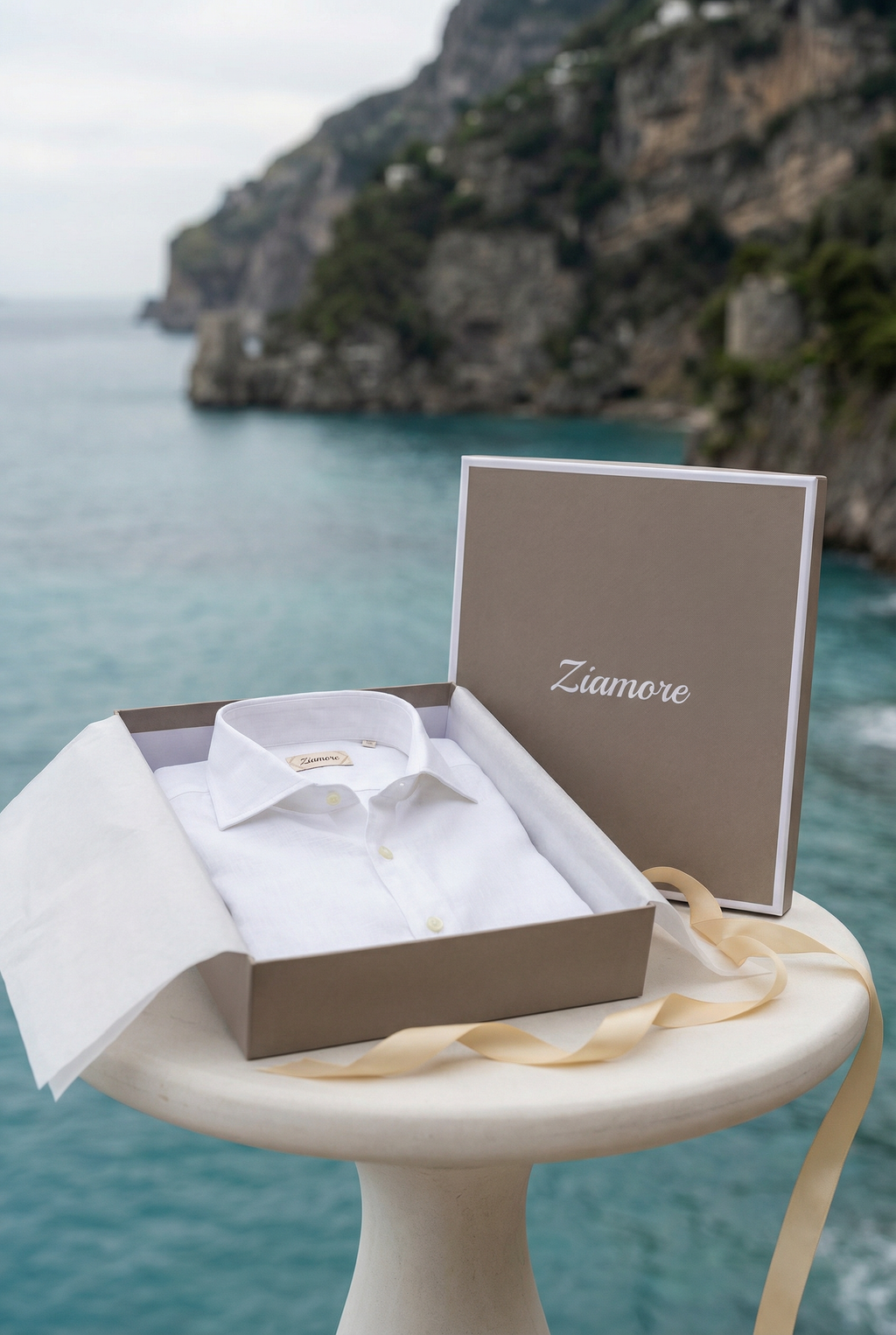 Amalfi Langærmet Linned Skjorte Hvid