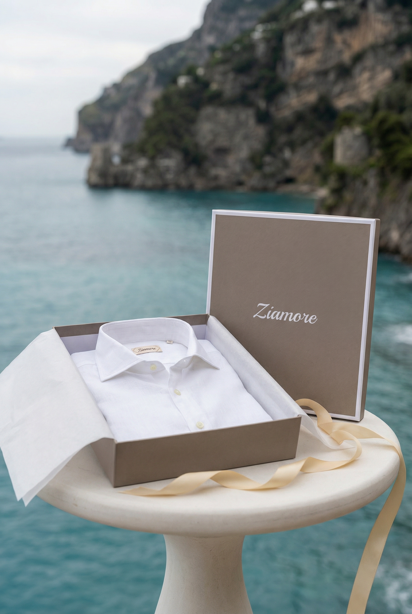 Amalfi Langærmet Linned Skjorte Hvid