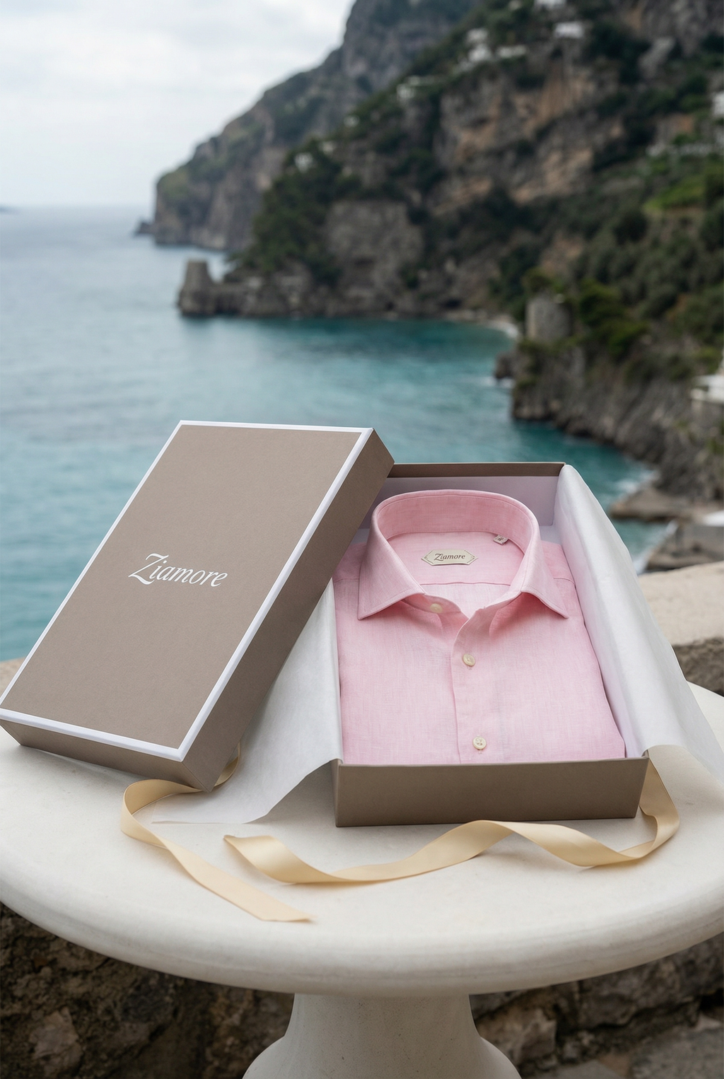 Amalfi Langærmet Linned Skjorte Lyserød