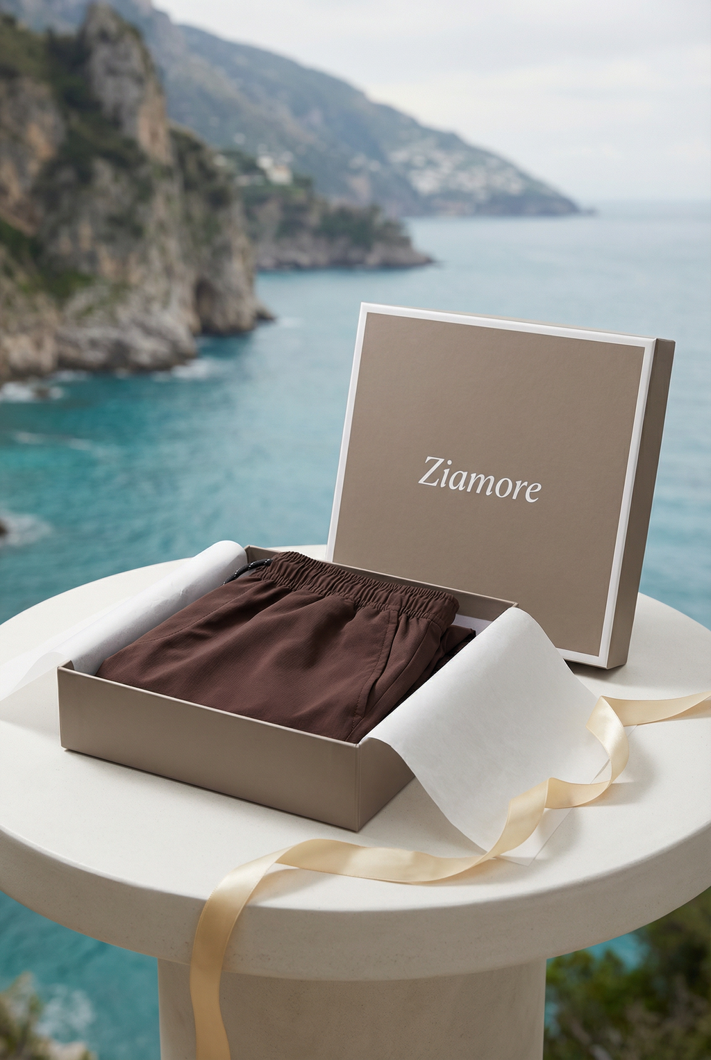 Portofino nylonbadeshorts burgundrød