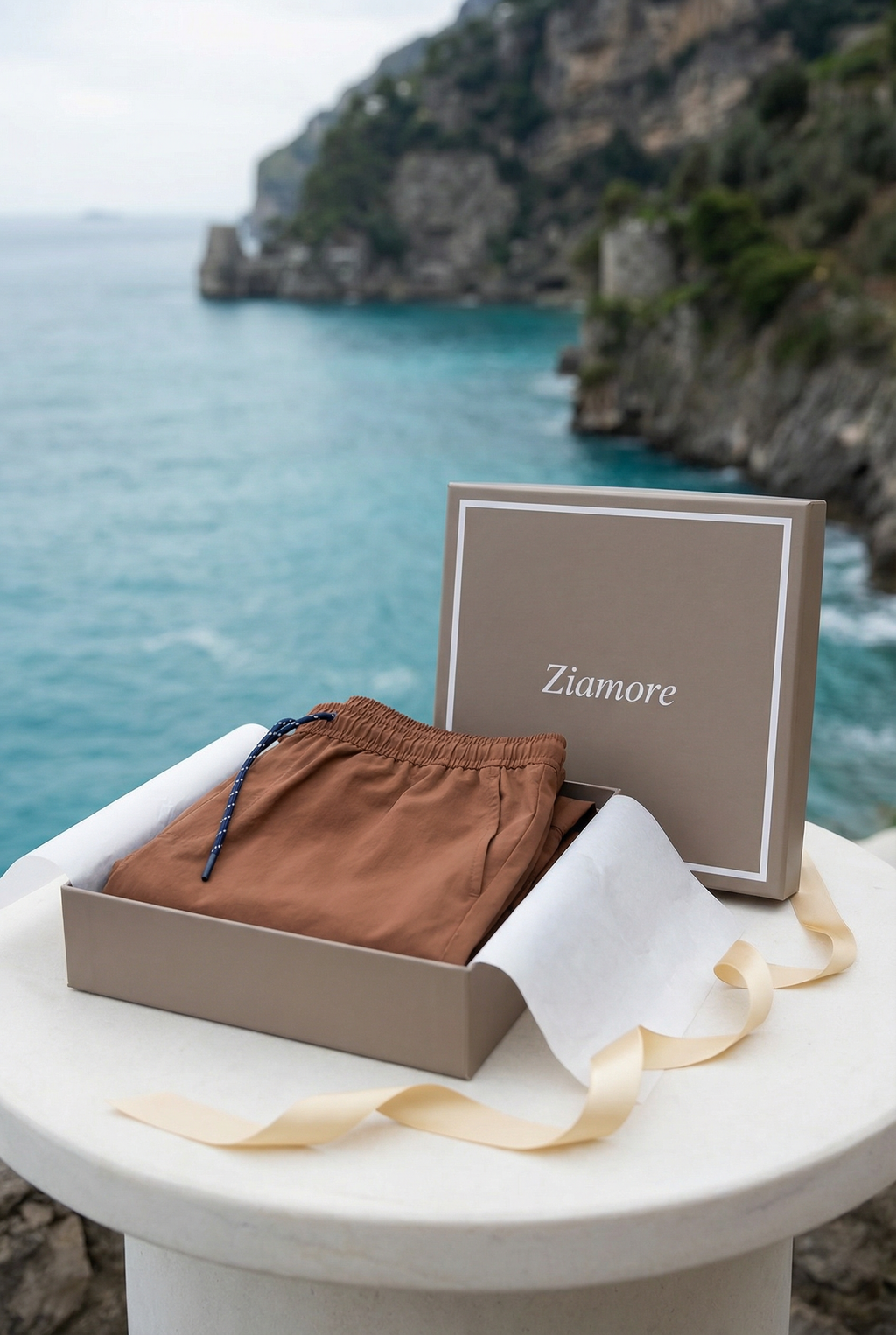Portofino nylon badeshorts terracotta