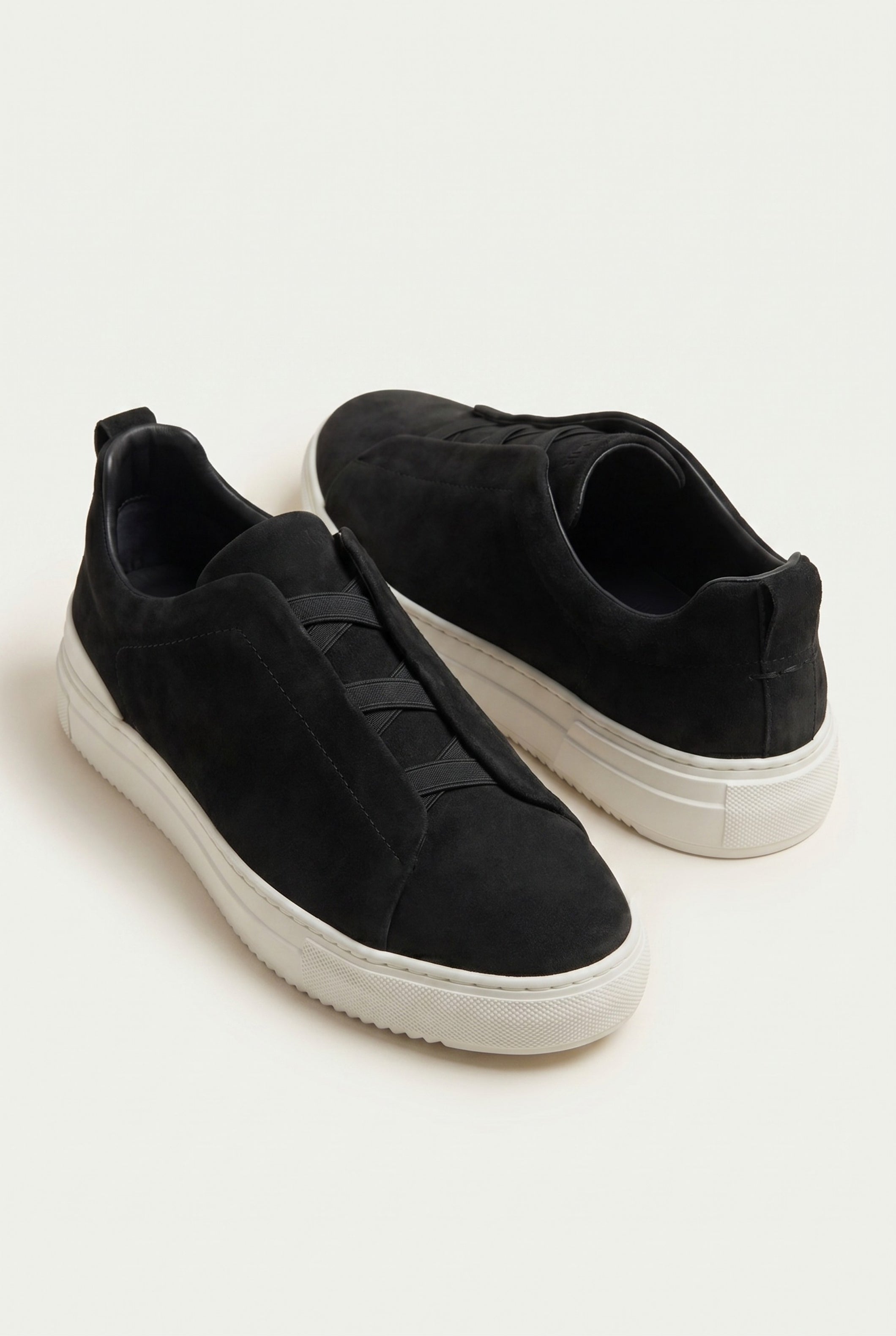 Monaco ruskind tre-søm sneaker sort