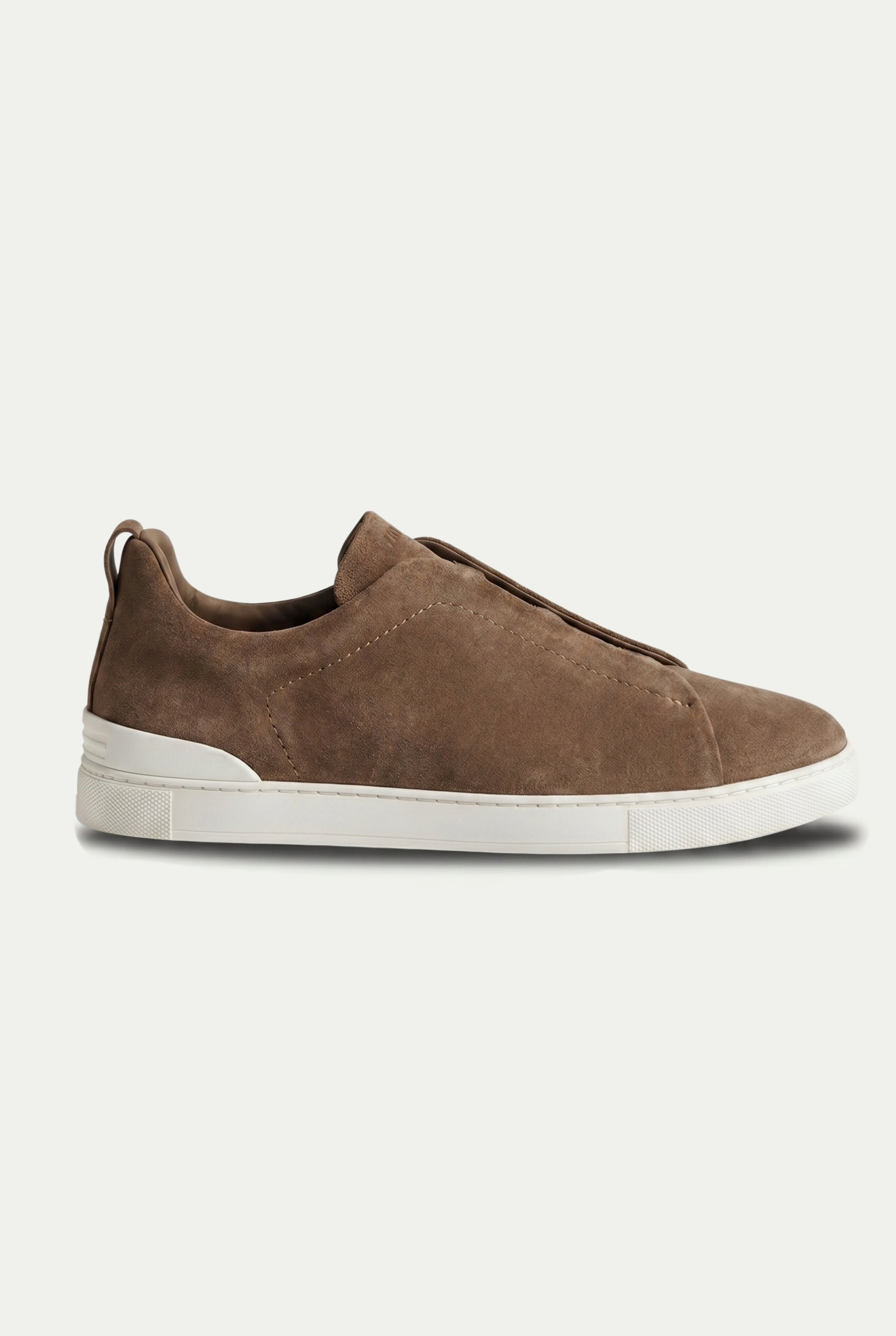 Monaco ruskind tre-søm sneaker taupe