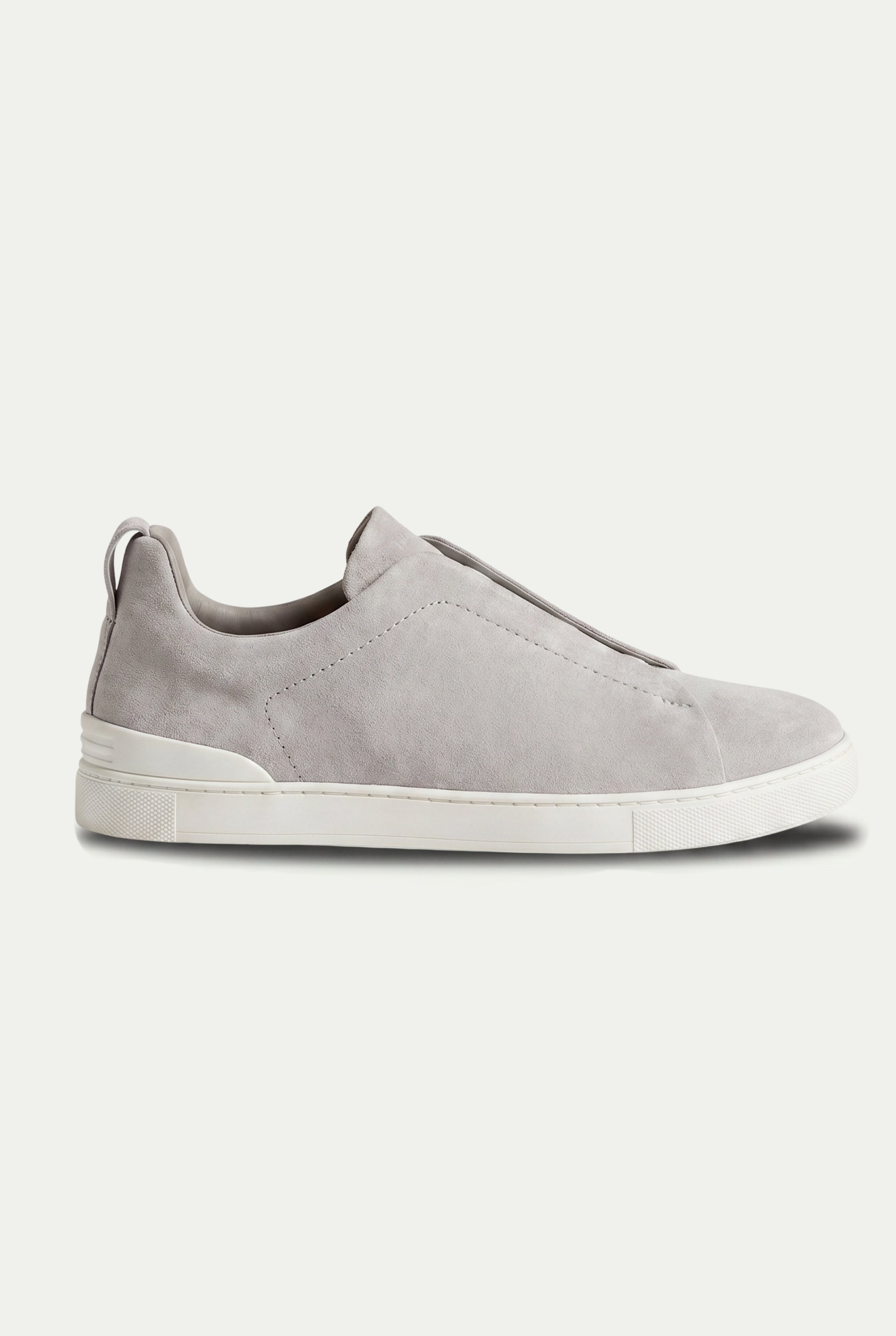 Monaco ruskind tredobbelt syning sneakers grå