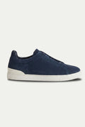 Monaco ruskind tre-søm sneaker marineblå