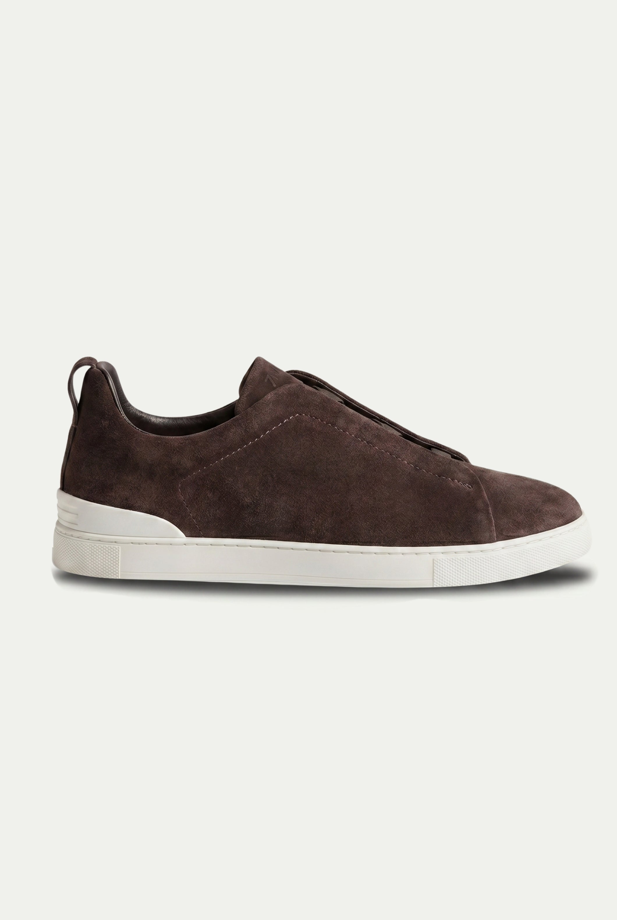 Monaco ruskind tre-søm sneaker chokoladefarvet