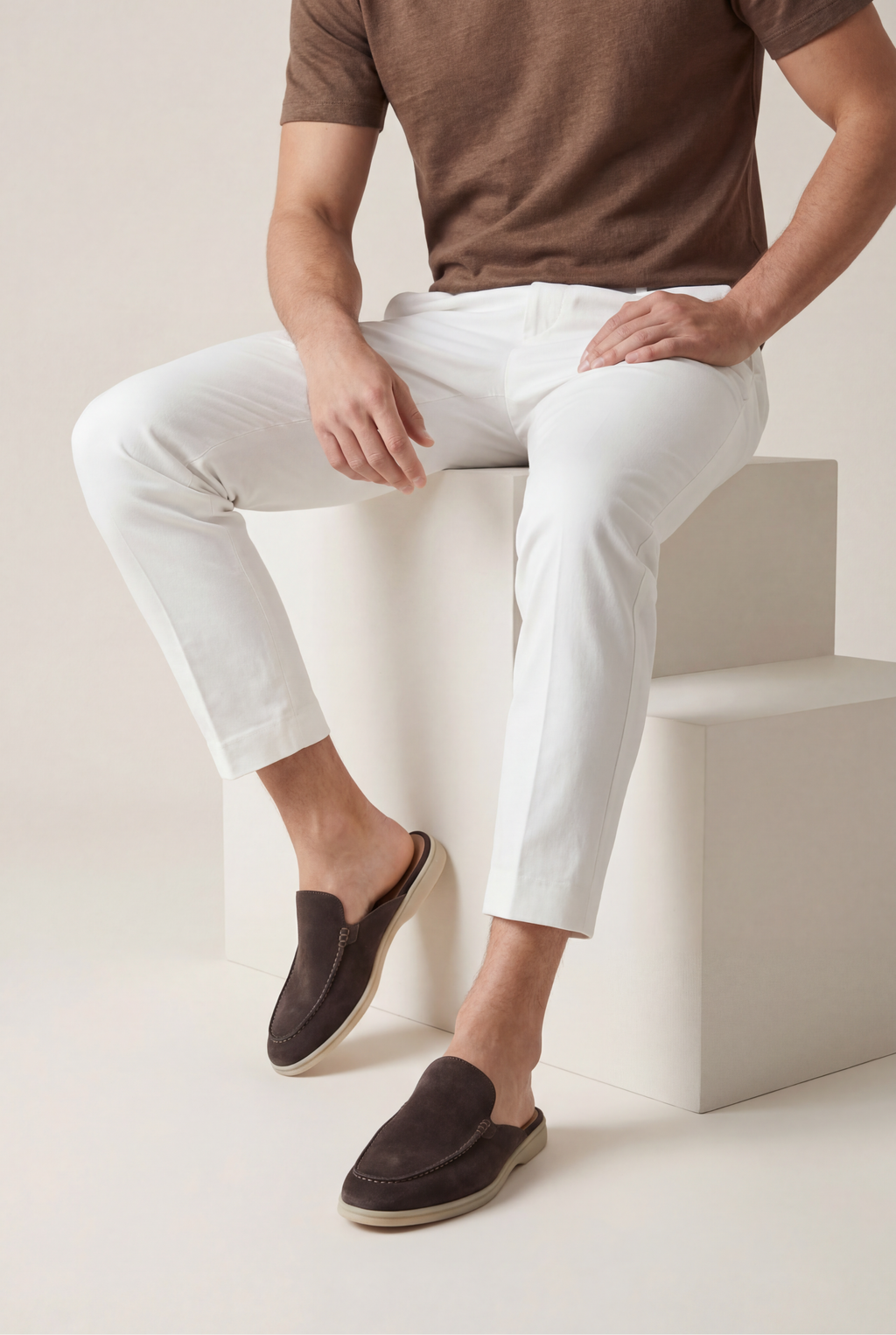 Yacht ruskind mule brun