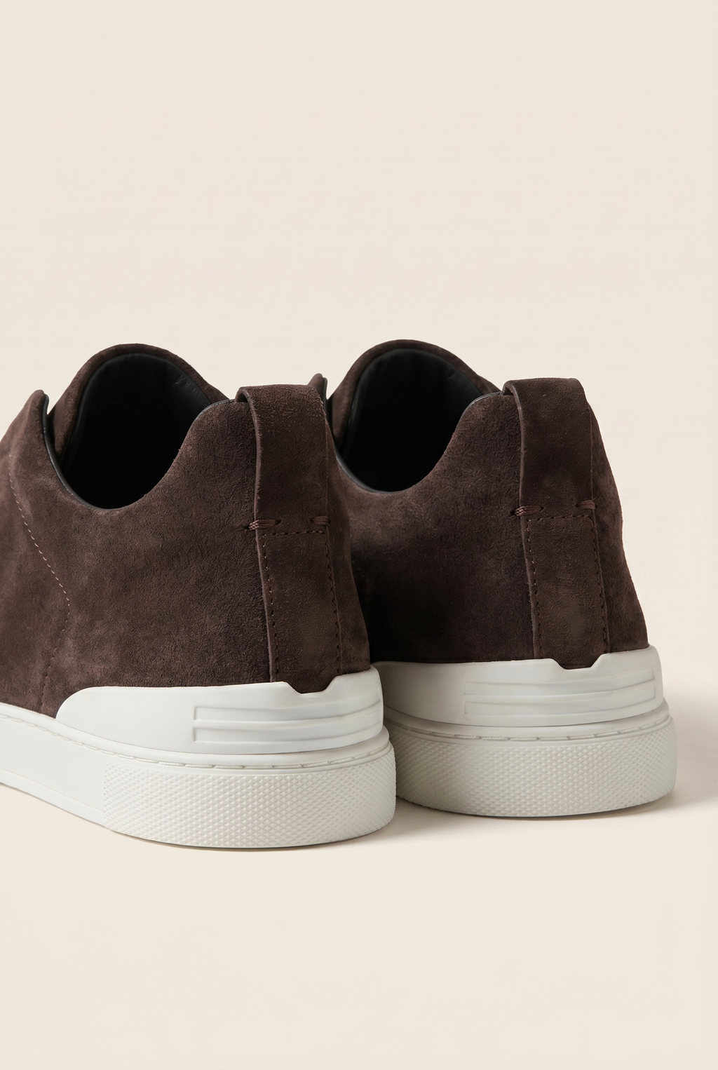 Monaco ruskind tre-søm sneaker chokoladefarvet