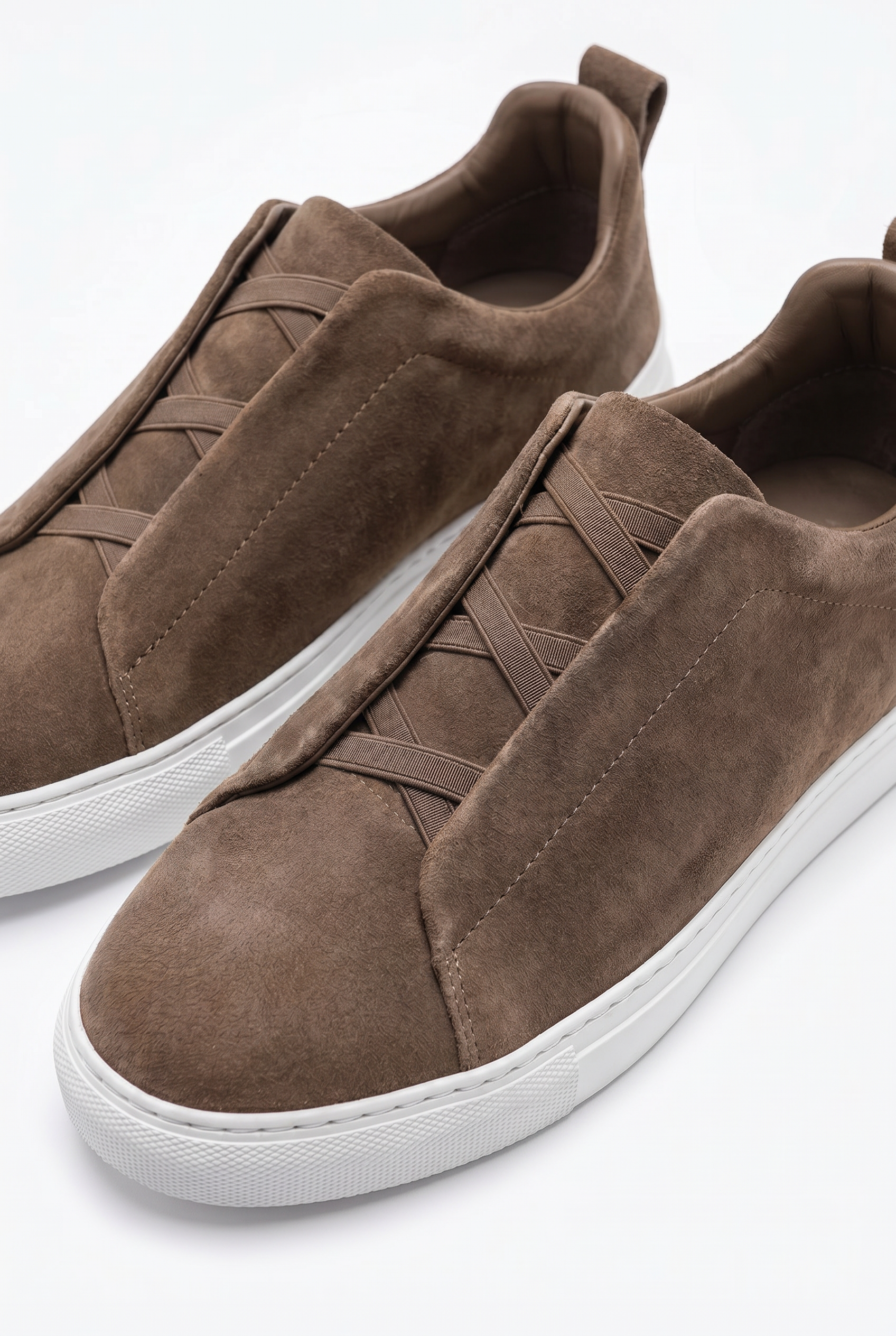 Monaco ruskind tre-søm sneaker taupe