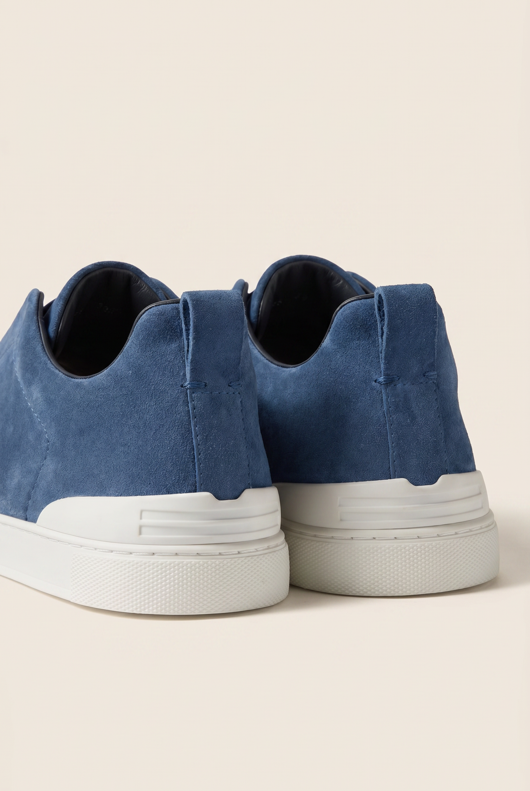 Monaco ruskind tretrådssyning sneaker blå